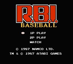 R.B.I. Baseball title screenshot
